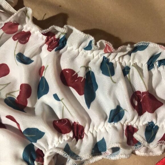 Cute white panties with cherry design and side tie - Picture 7 of 7